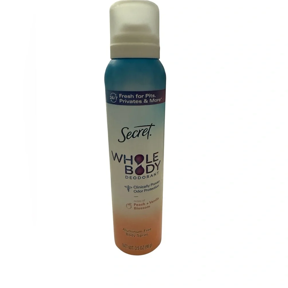 Secret Whole Body Deodorant Spray in Peach and Vanilla Blossom| 3.5 oz